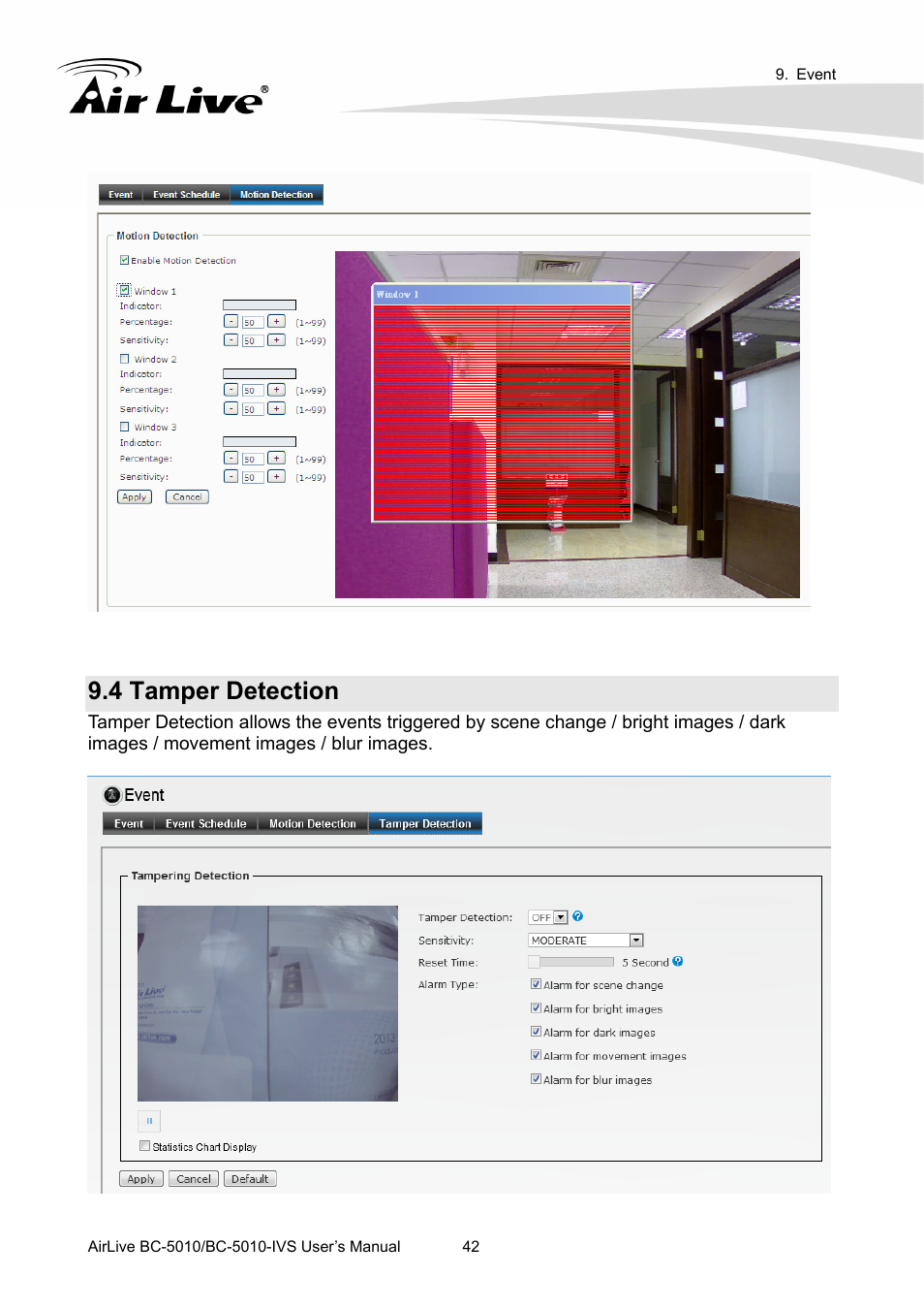 4 tamper detection | AirLive BC-5010-IVS User Manual | Page 47 / 67