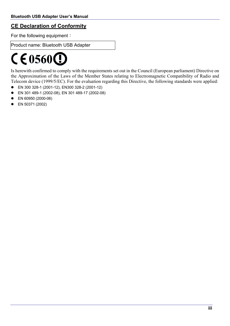 Ce declaration of conformity | AirLive BT-202USB User Manual | Page 4 / 63