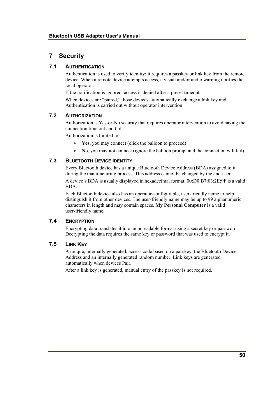 7 security | AirLive BT-202USB User Manual | Page 58 / 63