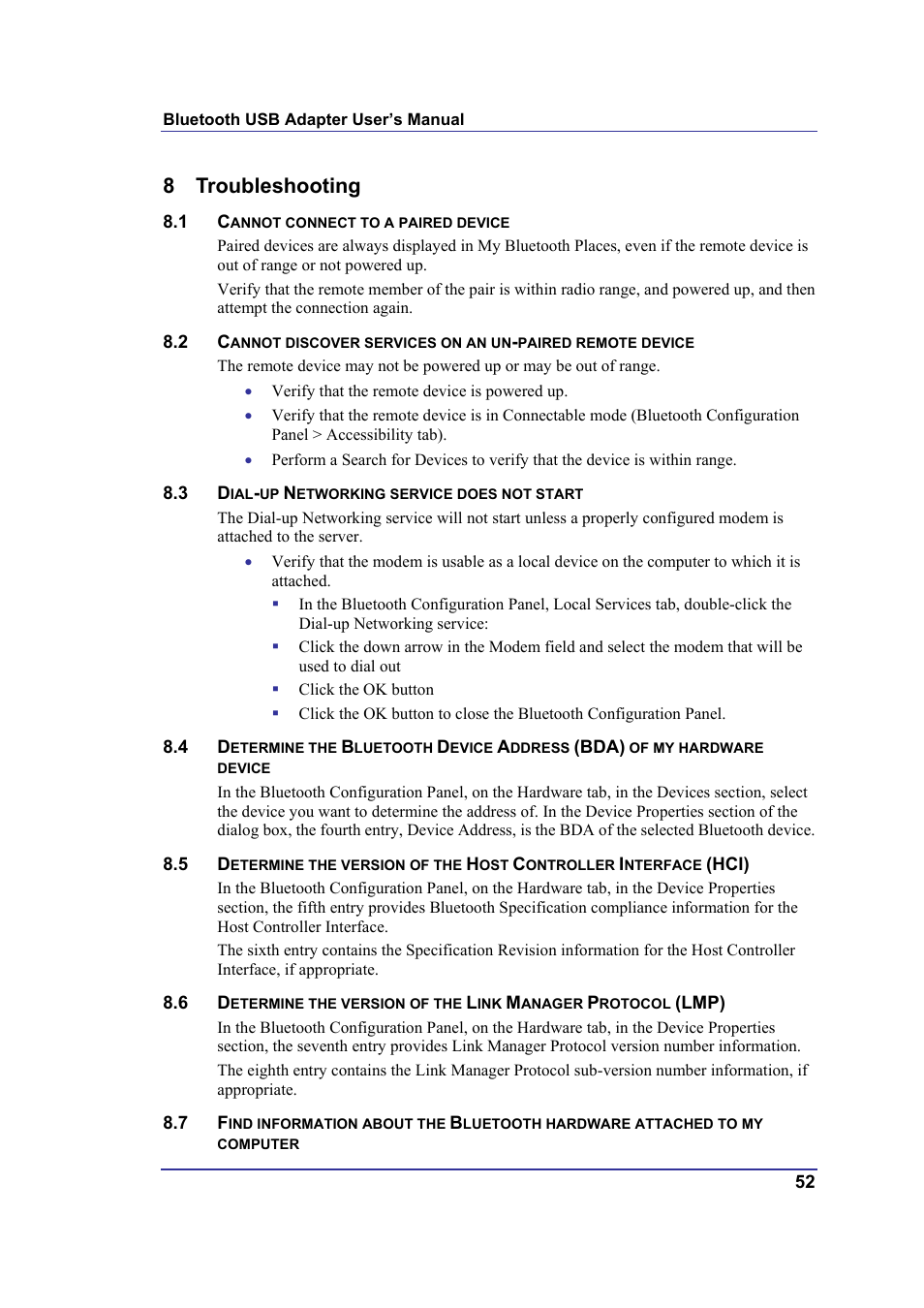 8 troubleshooting | AirLive BT-202USB User Manual | Page 60 / 63