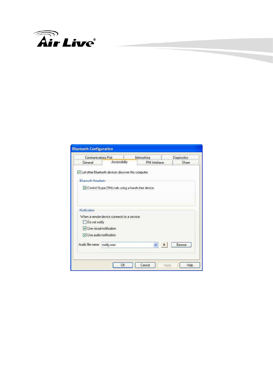 Bluetooth configuration - accessibility | AirLive BT-302USB User Manual | Page 25 / 52