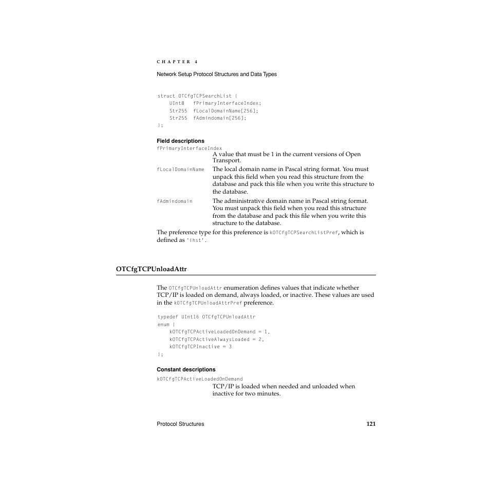 Otcfgtcpunloadattr, For details, see | Apple Network Setup User Manual | Page 121 / 184