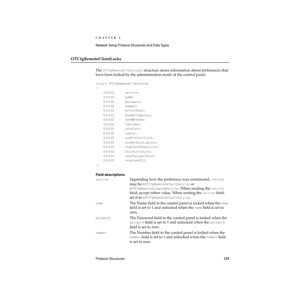 Otcfgremoteclientlocks | Apple Network Setup User Manual | Page 125 / 184