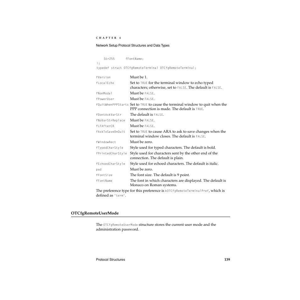 Otcfgremoteusermode | Apple Network Setup User Manual | Page 139 / 184