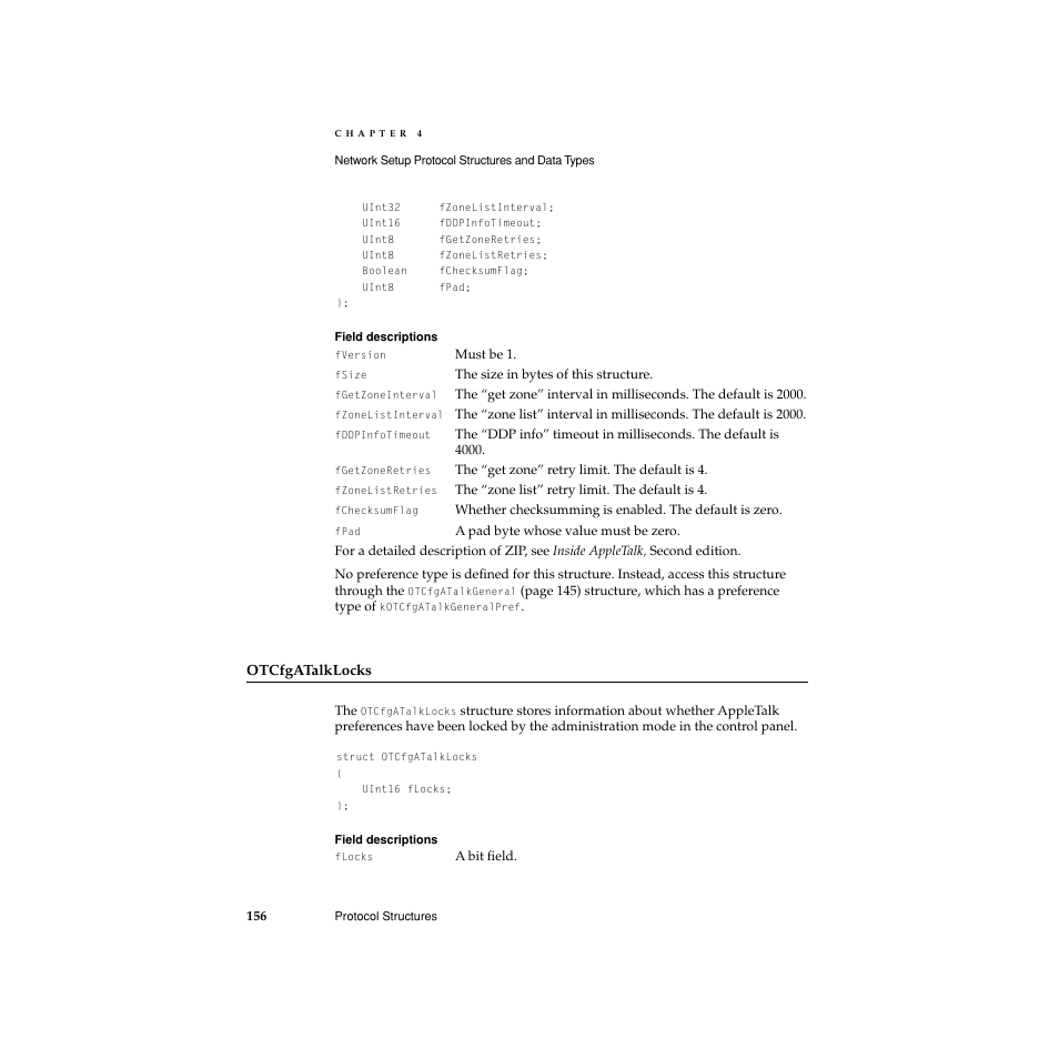 Otcfgatalklocks | Apple Network Setup User Manual | Page 156 / 184