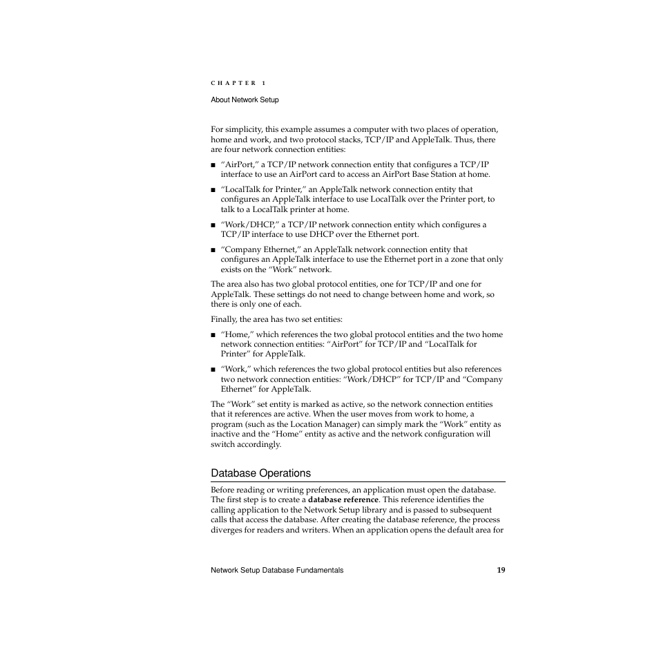 Database operations, Database operations 1 | Apple Network Setup User Manual | Page 19 / 184