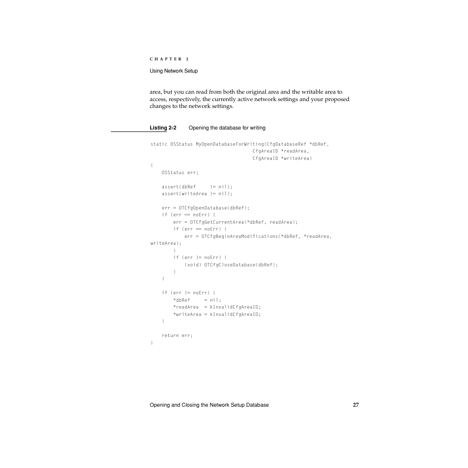 Listing 2-2 | Apple Network Setup User Manual | Page 27 / 184