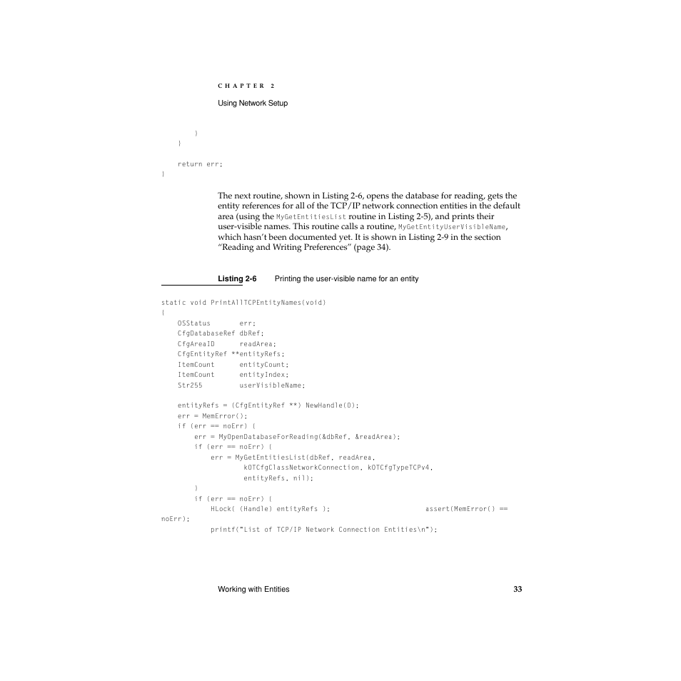 Listing 2-6 | Apple Network Setup User Manual | Page 33 / 184