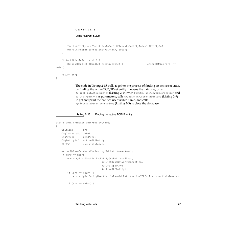 Listing 2-15 | Apple Network Setup User Manual | Page 47 / 184