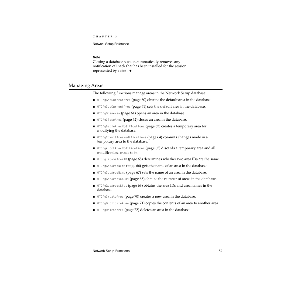 Managing areas, Managing areas 3 | Apple Network Setup User Manual | Page 59 / 184