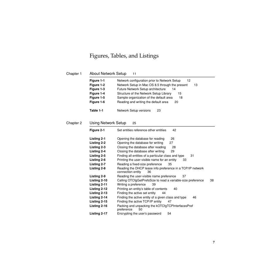 Figures, tables, and listings | Apple Network Setup User Manual | Page 7 / 184