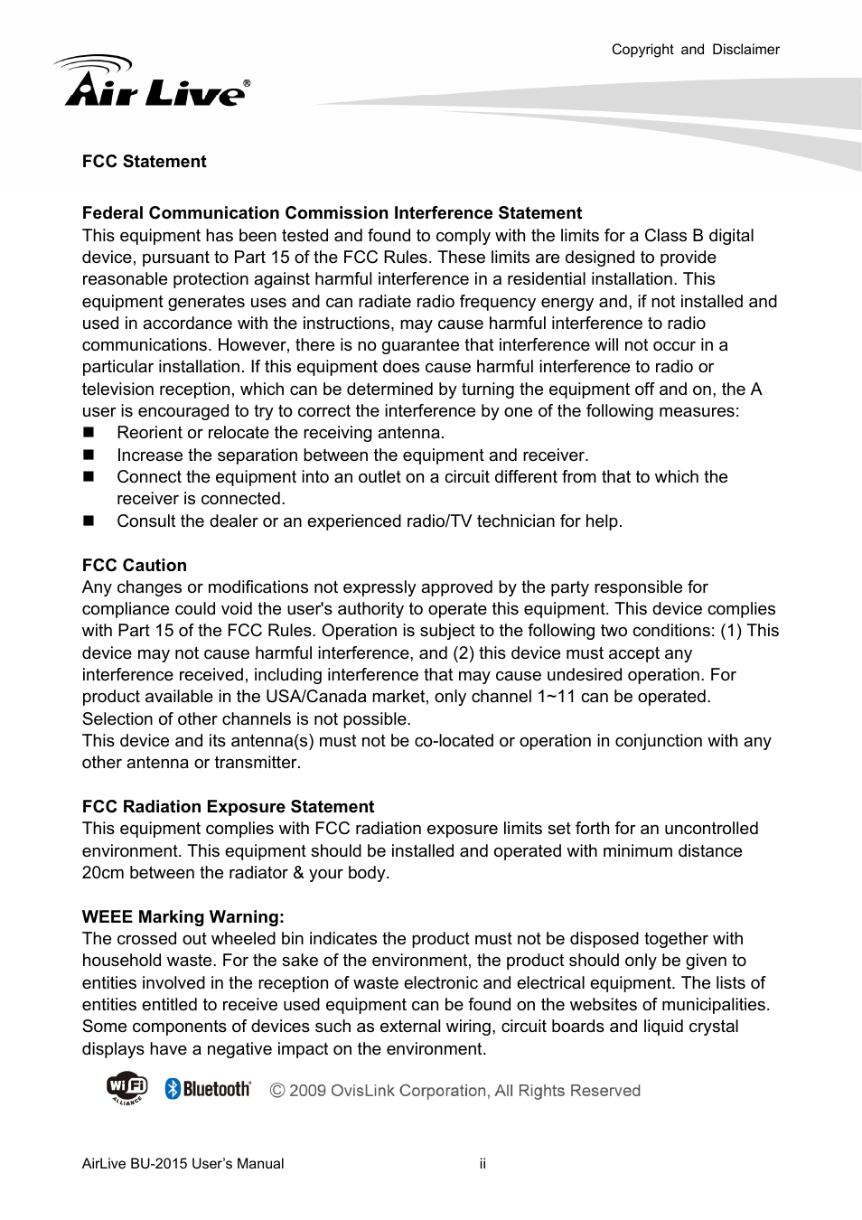 AirLive BU-2015 User Manual | Page 3 / 46
