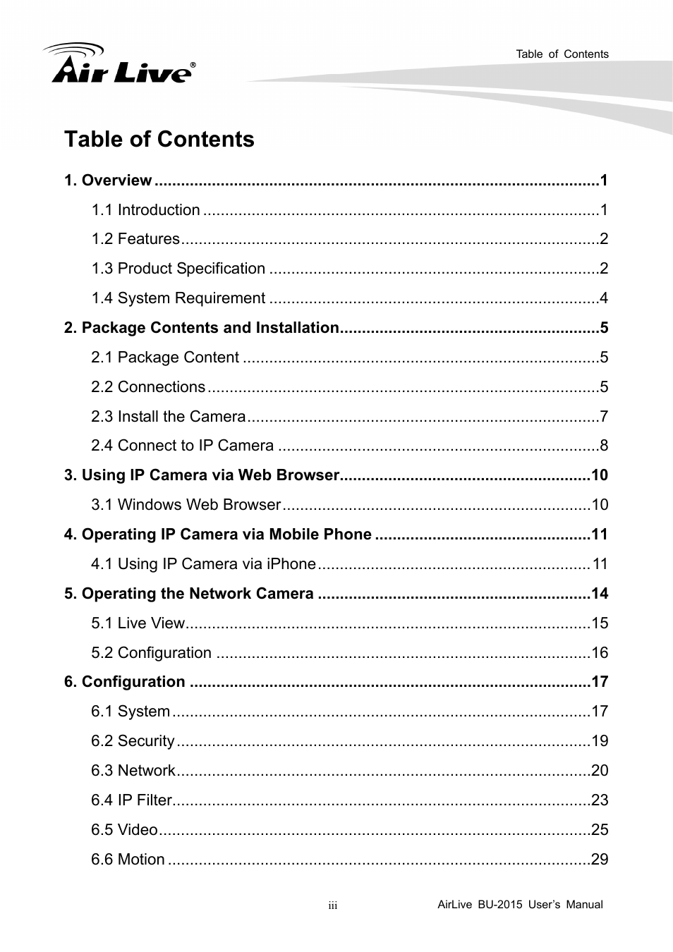 AirLive BU-2015 User Manual | Page 4 / 46