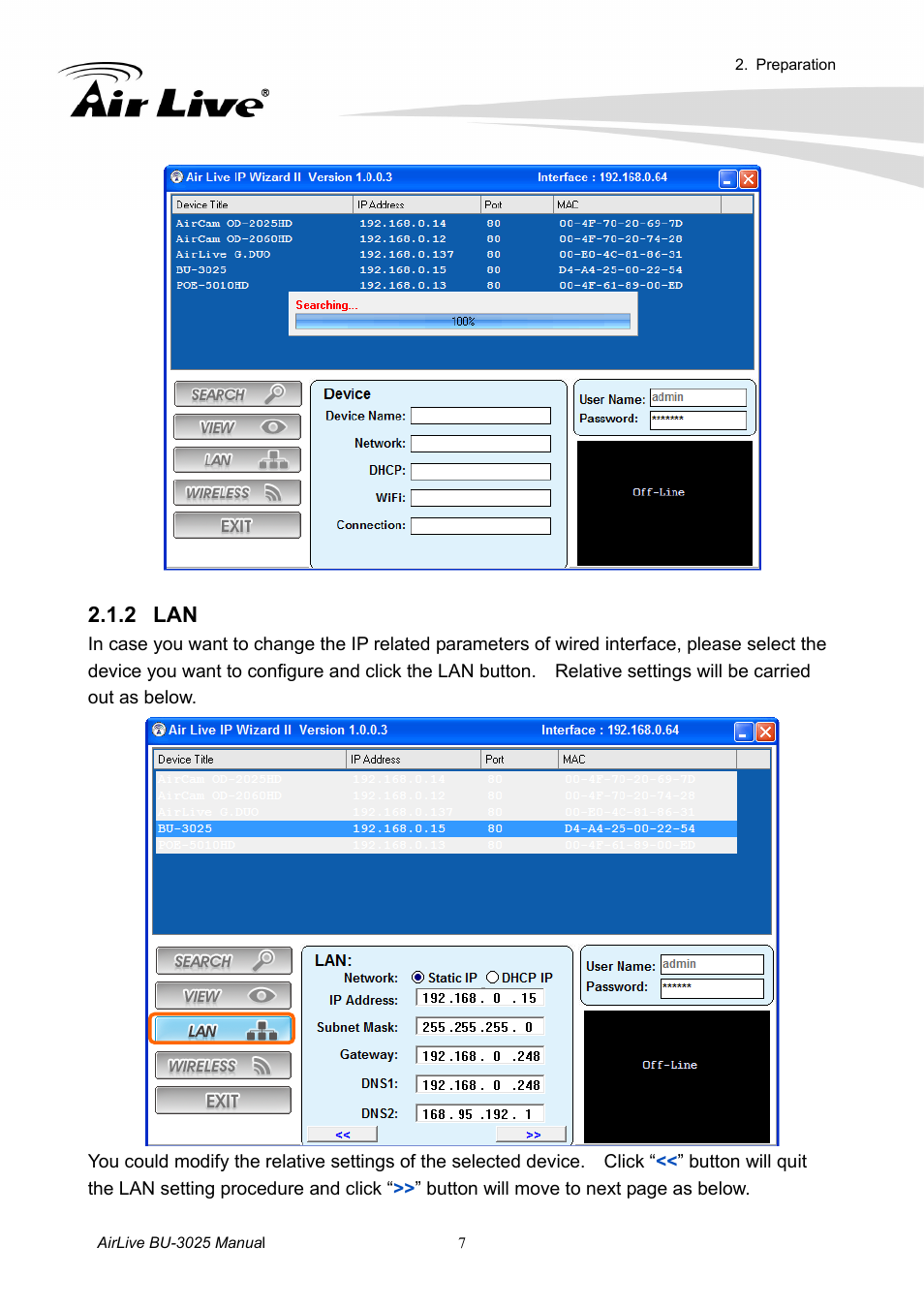 2 lan | AirLive BU-3025 User Manual | Page 13 / 74