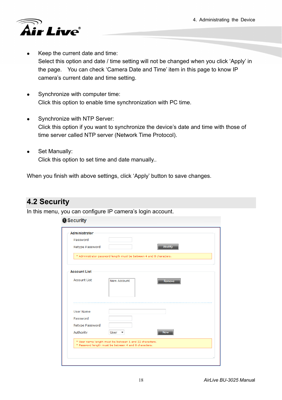 2 security | AirLive BU-3025 User Manual | Page 24 / 74