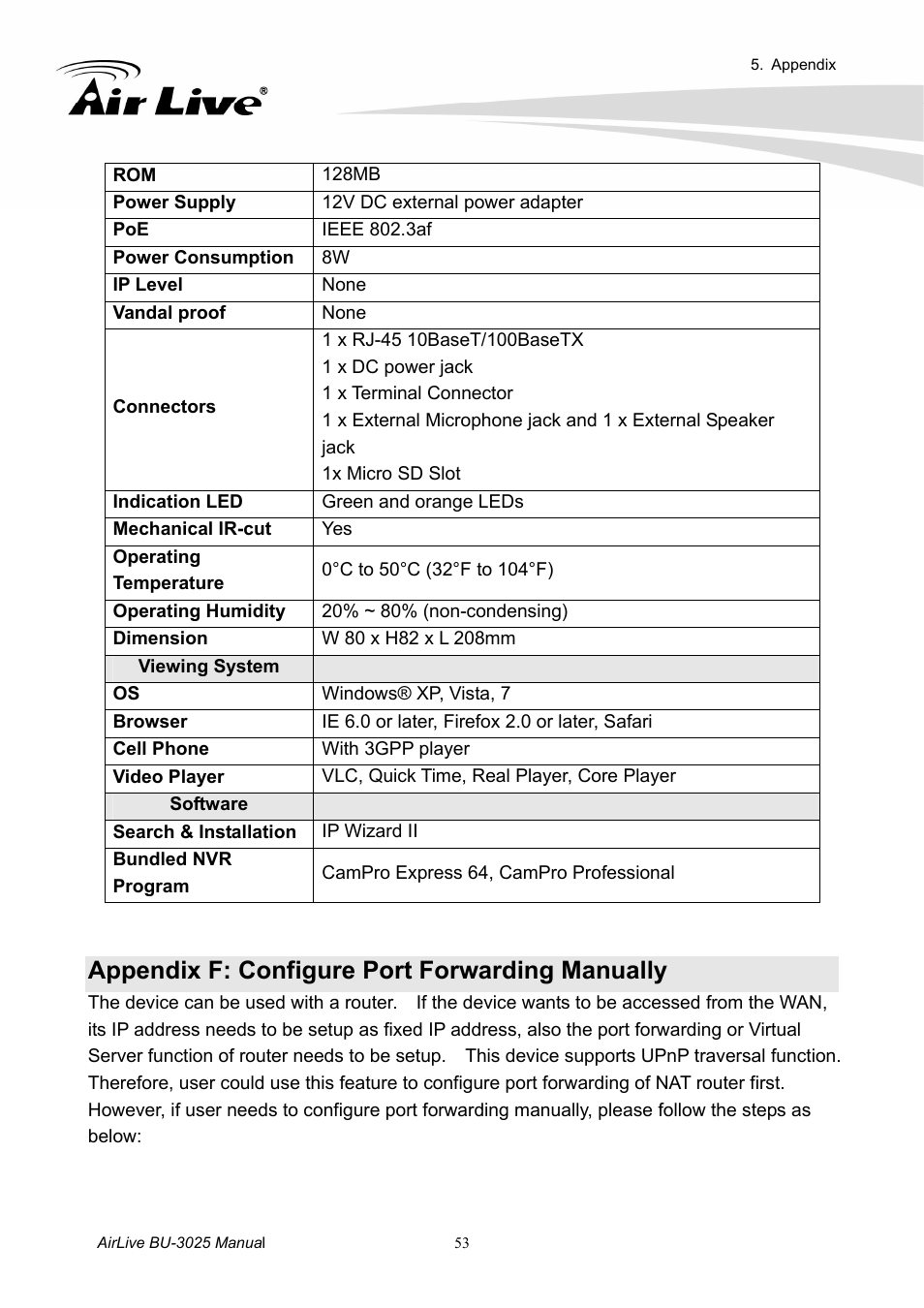 Appendix f: configure port forwarding manually | AirLive BU-3025 User Manual | Page 59 / 74