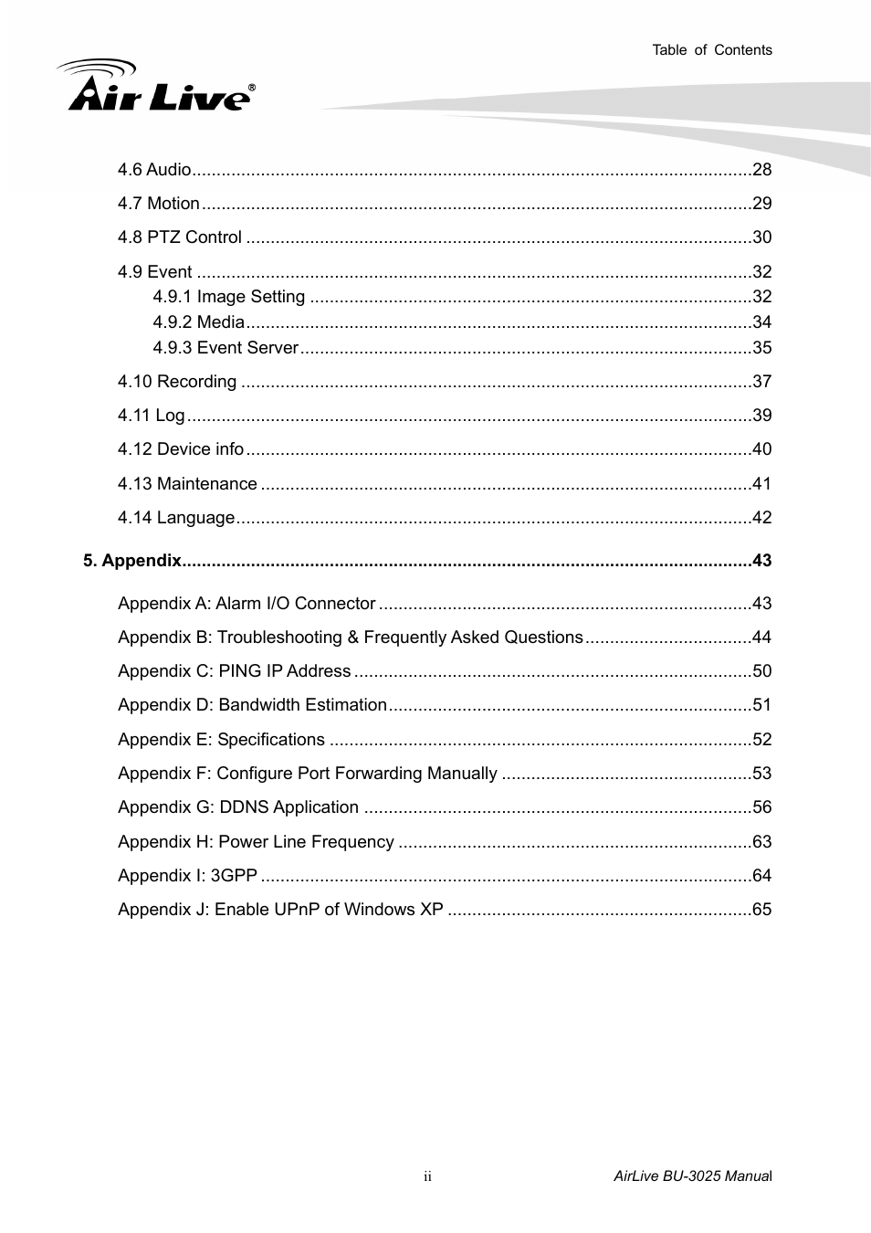 AirLive BU-3025 User Manual | Page 6 / 74