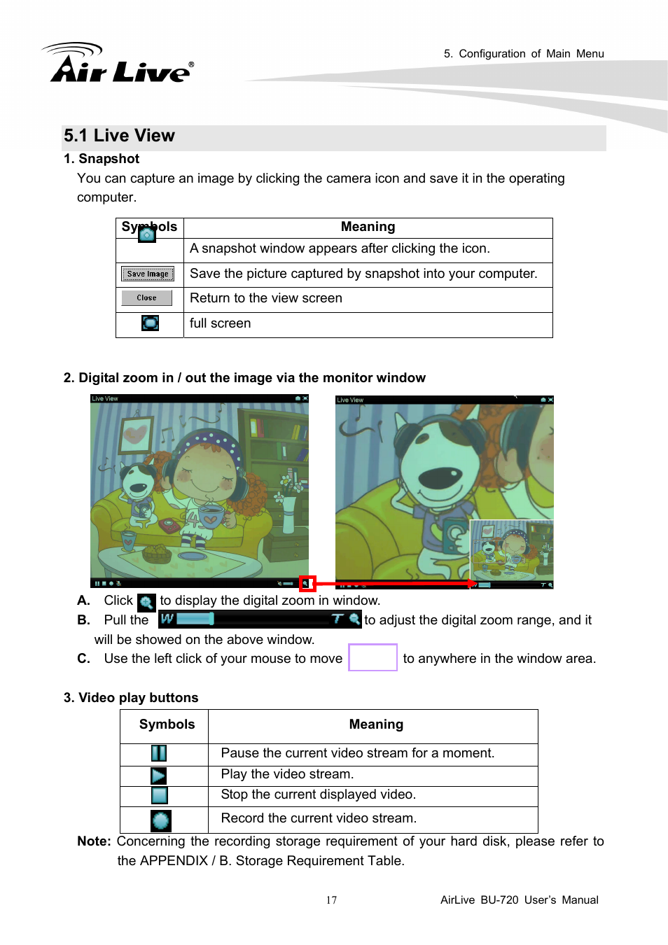 1 live view | AirLive BU-720 User Manual | Page 22 / 59
