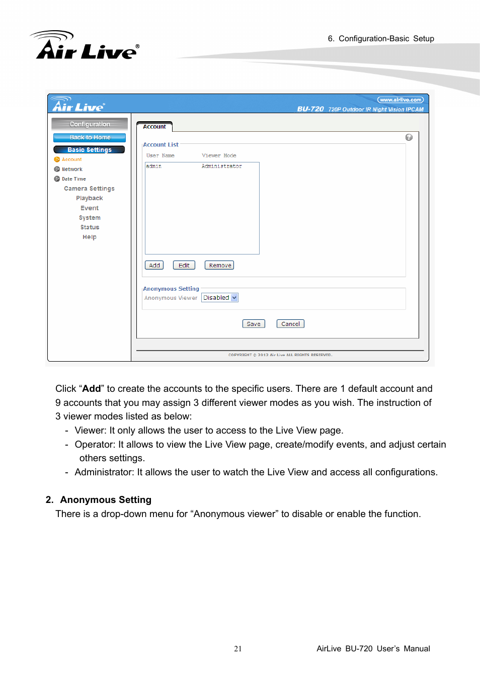 AirLive BU-720 User Manual | Page 26 / 59