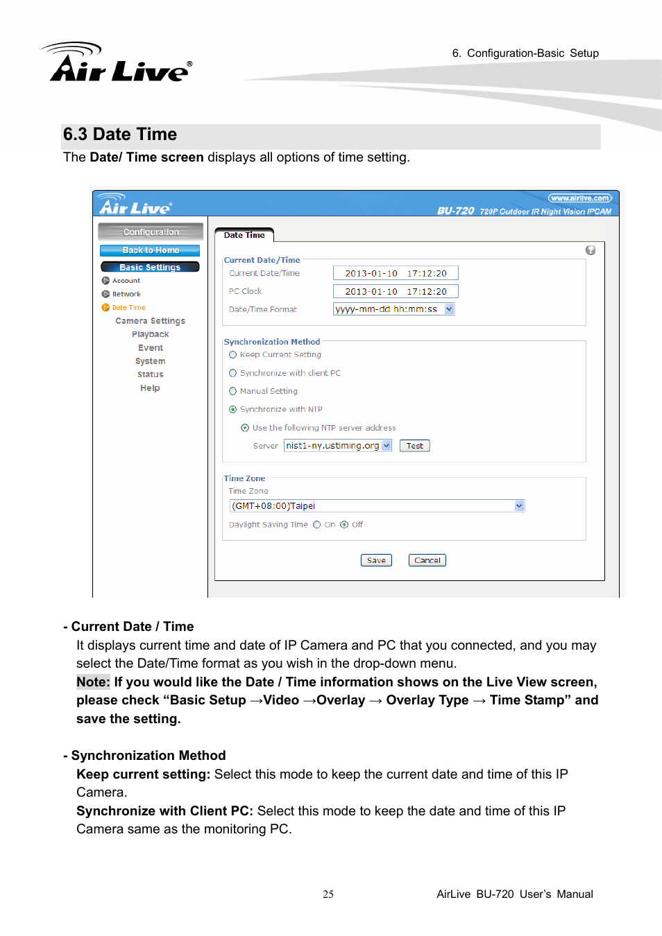 3 date time | AirLive BU-720 User Manual | Page 30 / 59