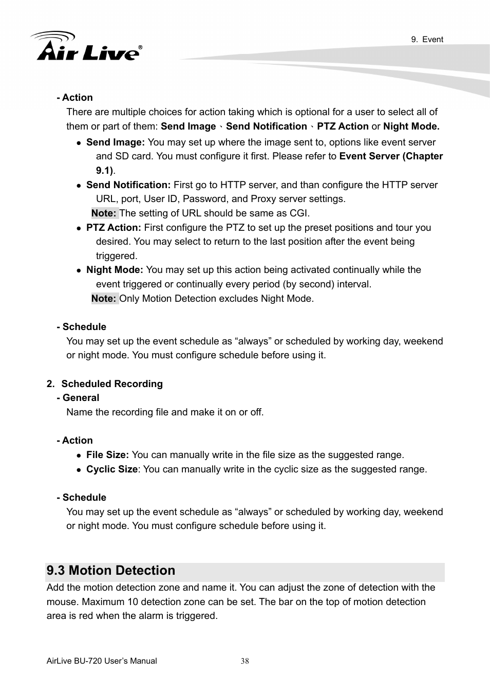 3 motion detection | AirLive BU-720 User Manual | Page 43 / 59
