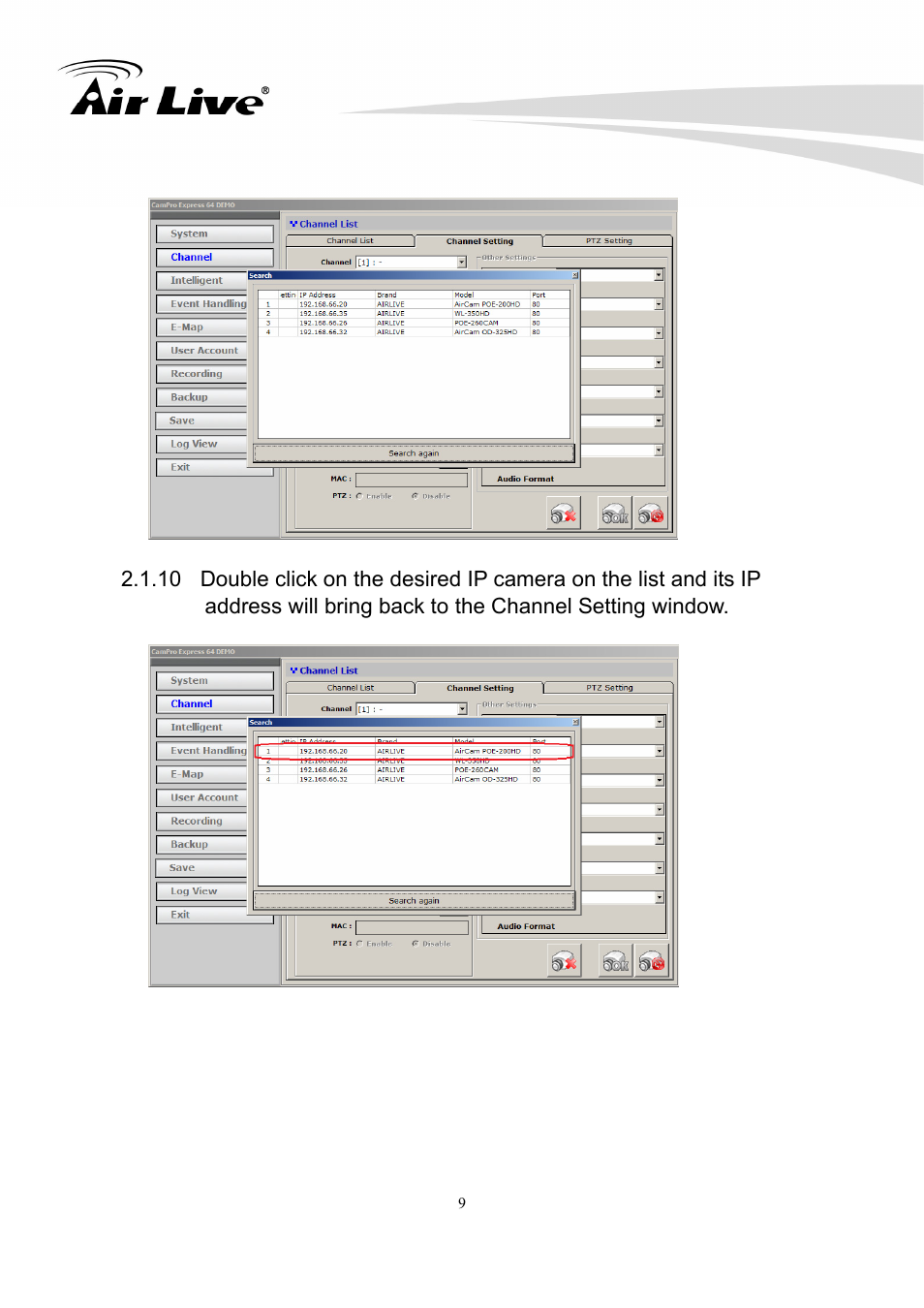 AirLive CamPro Express 64 User Manual | Page 10 / 68