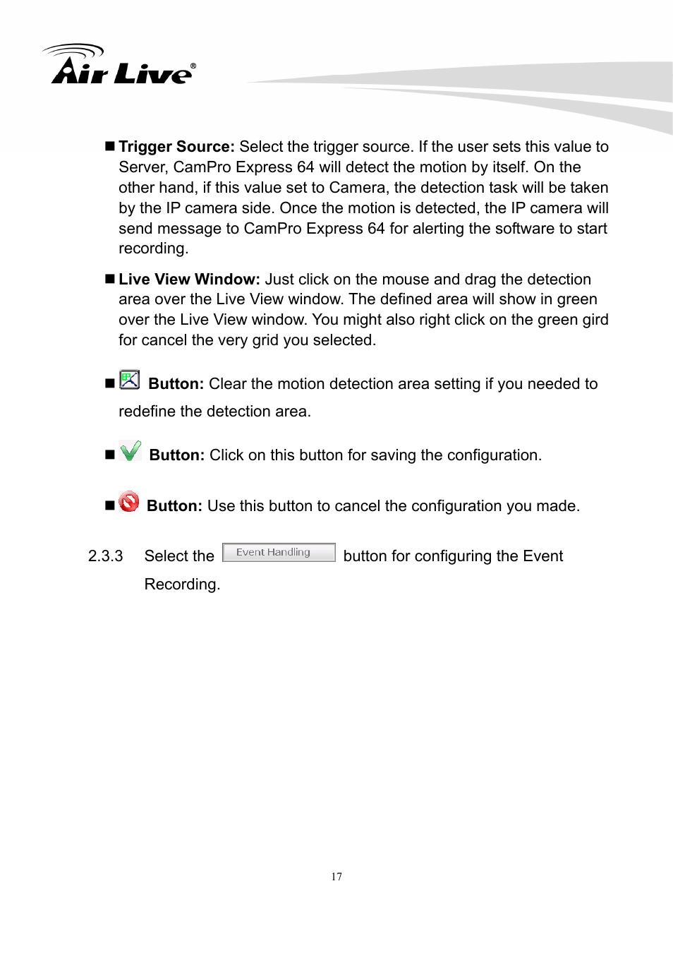 AirLive CamPro Express 64 User Manual | Page 18 / 68