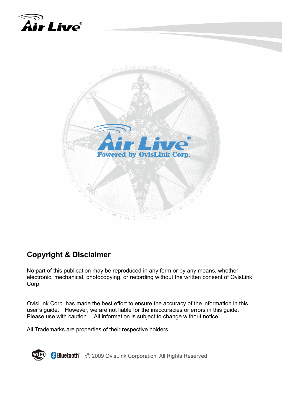 Copyright & disclaimer | AirLive CamPro Express 64 User Manual | Page 2 / 68