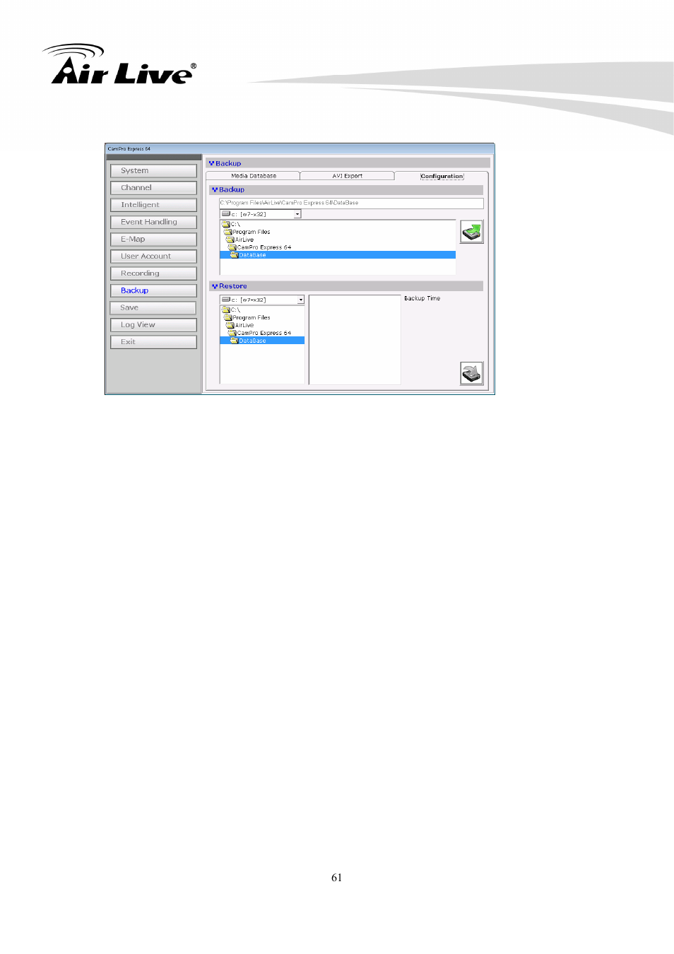 AirLive CamPro Express 64 User Manual | Page 62 / 68