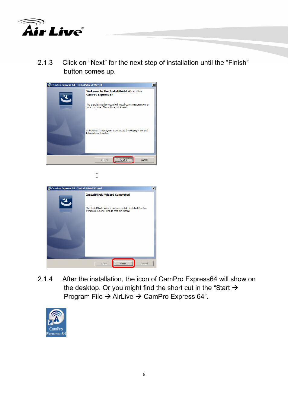 AirLive CamPro Express 64 User Manual | Page 7 / 68