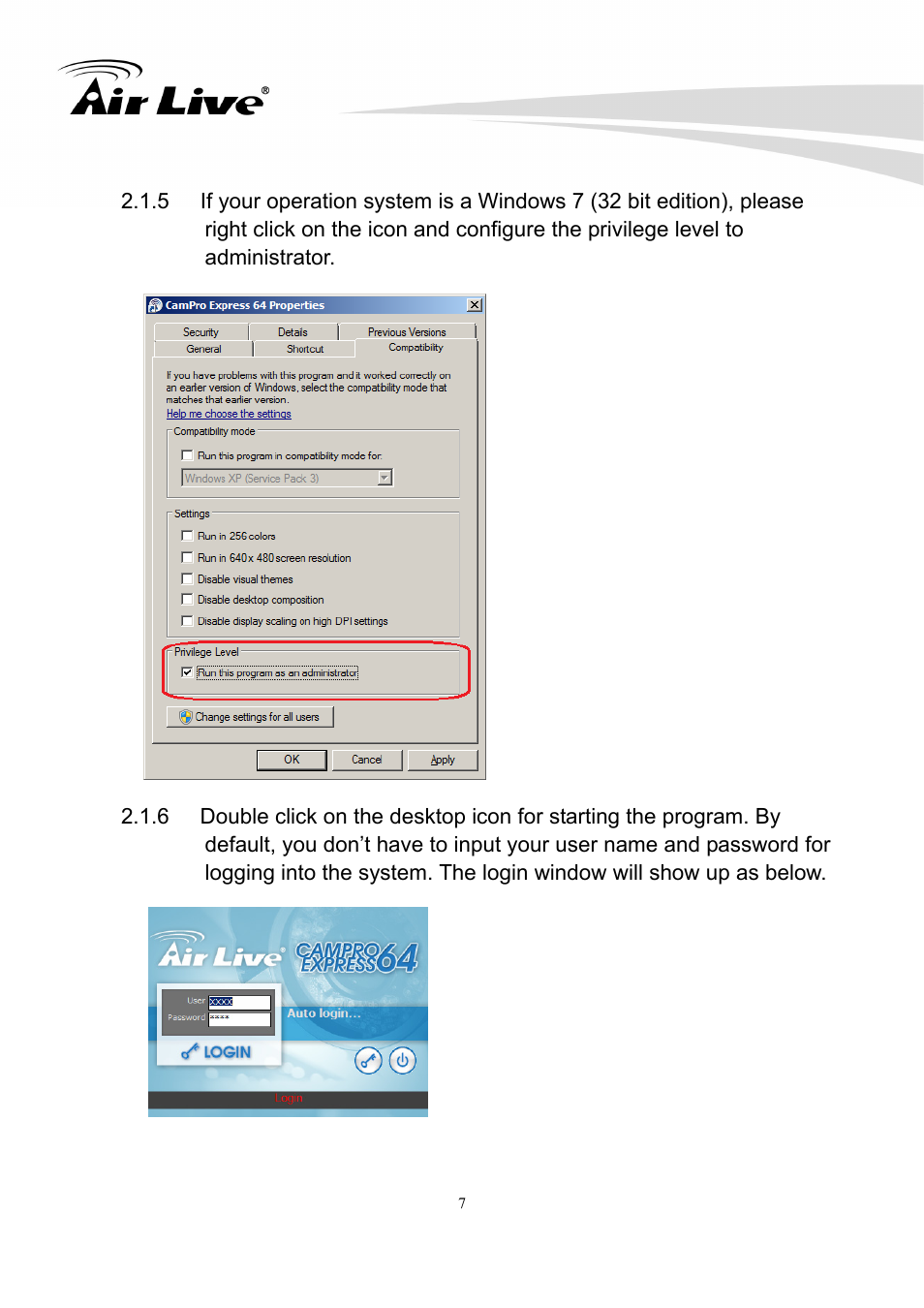 AirLive CamPro Express 64 User Manual | Page 8 / 68