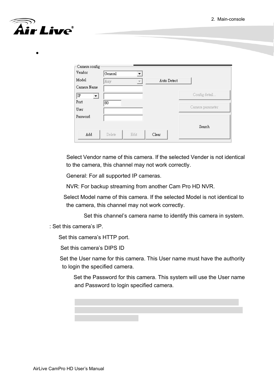 Camera configuration | AirLive CamPro HD User Manual | Page 43 / 120