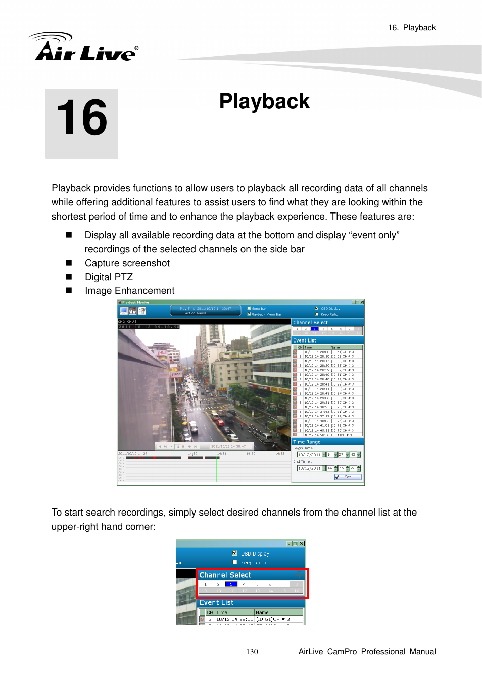 Playback | AirLive CamPro Professional User Manual | Page 136 / 178