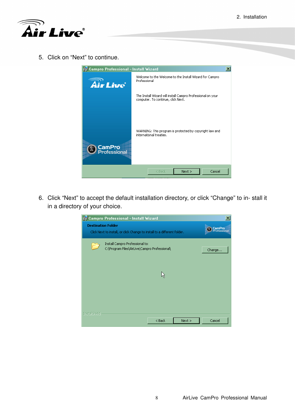 AirLive CamPro Professional User Manual | Page 14 / 178