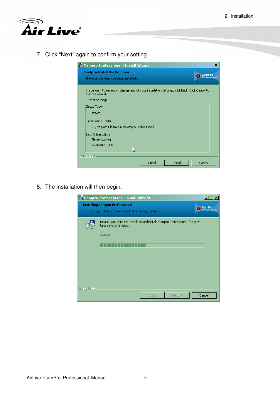 AirLive CamPro Professional User Manual | Page 15 / 178