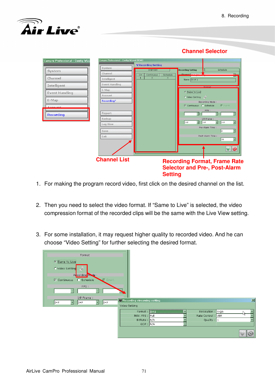 AirLive CamPro Professional User Manual | Page 77 / 178