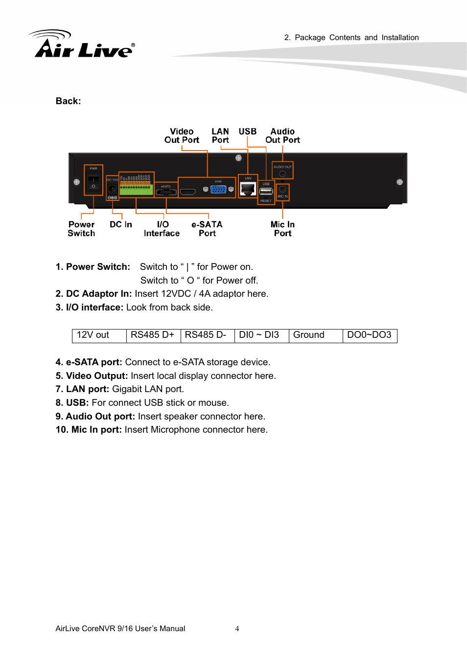 AirLive CoreNVR 9 User Manual | Page 10 / 55