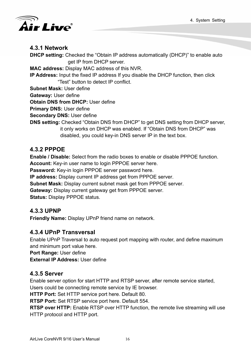 AirLive CoreNVR 9 User Manual | Page 22 / 55