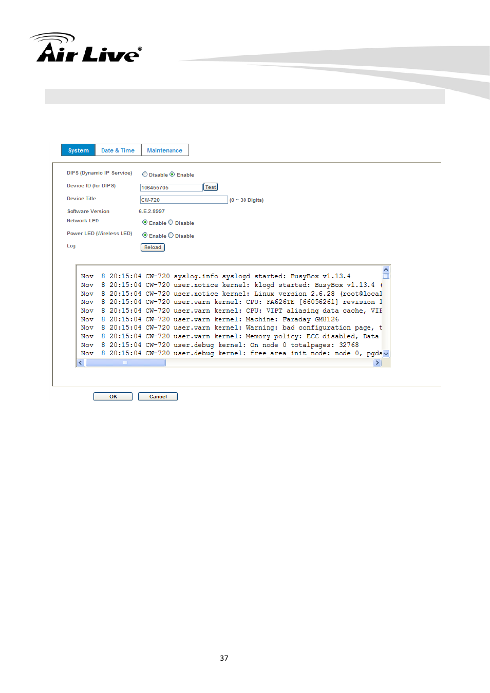 4 system – configure and maintain | AirLive CU-720PIR User Manual | Page 42 / 97