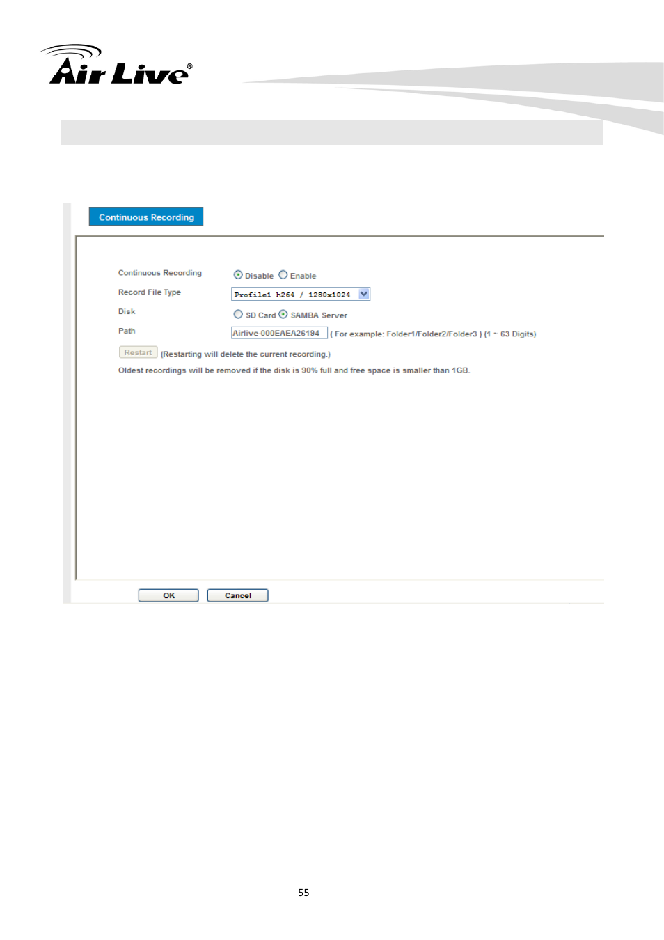 11 continuous recording | AirLive CU-720PIR User Manual | Page 60 / 97