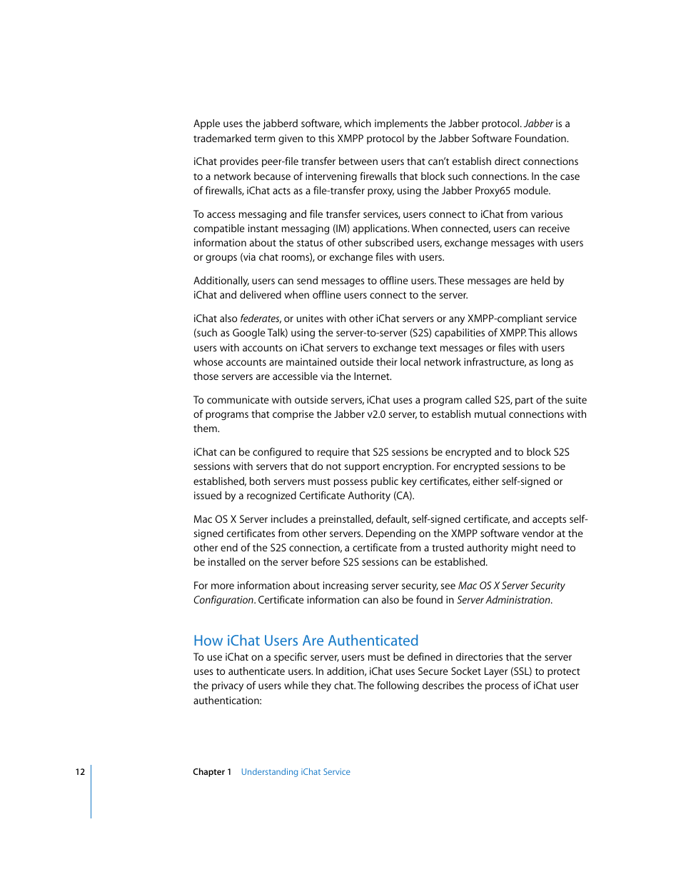 How ichat users are authenticated | Apple Mac OS User Manual | Page 12 / 42