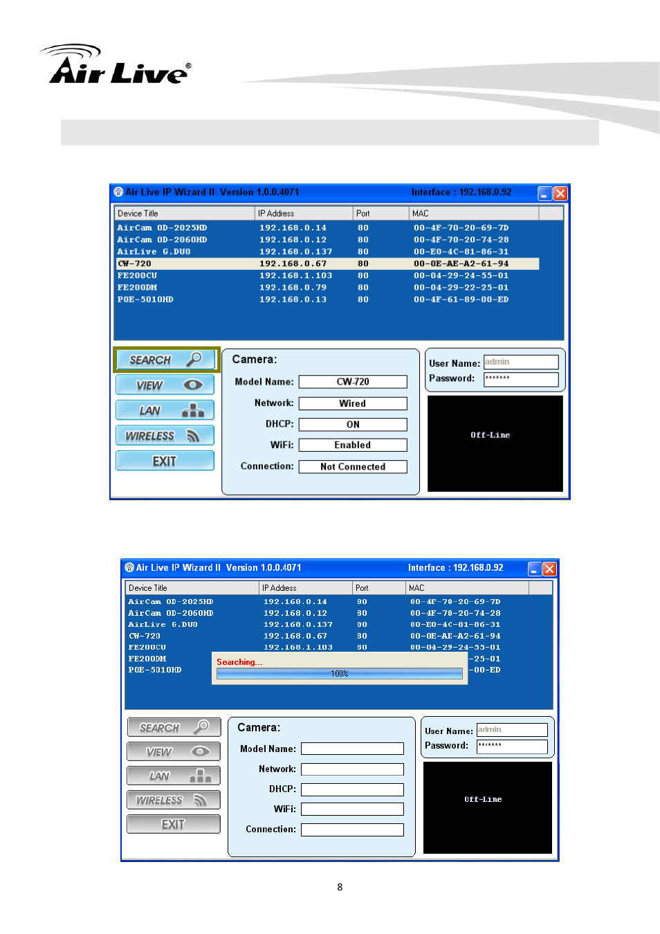 1 ip wizard | AirLive CW-720 User Manual | Page 13 / 99