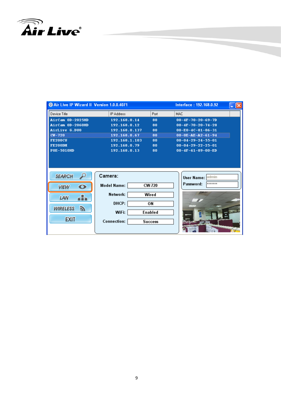 1 view, 2 lan | AirLive CW-720 User Manual | Page 14 / 99