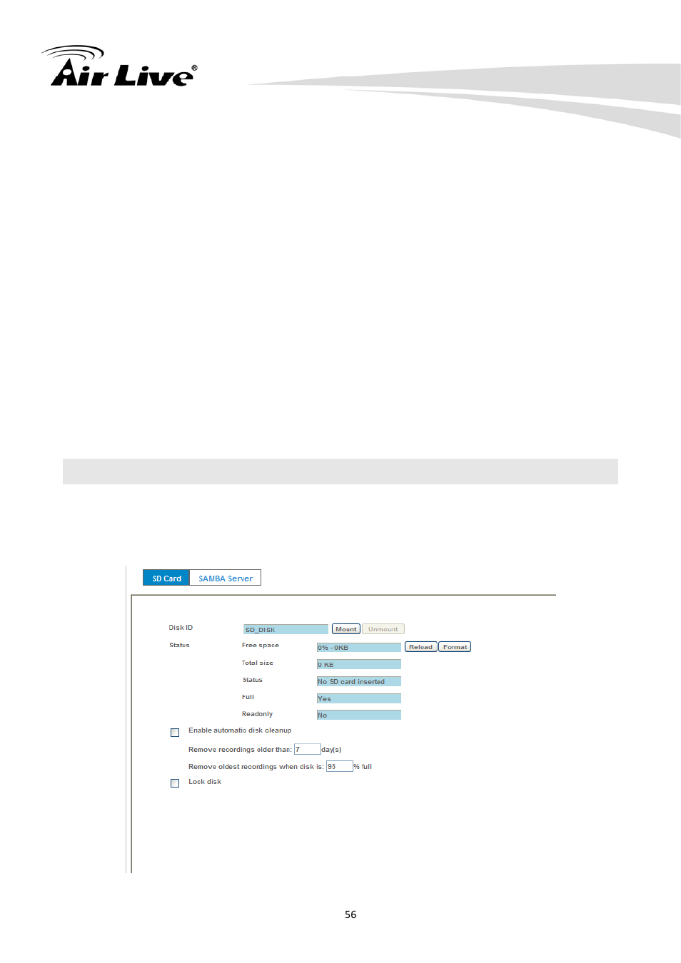 10 storage – status and configuration of sd card | AirLive CW-720 User Manual | Page 61 / 99