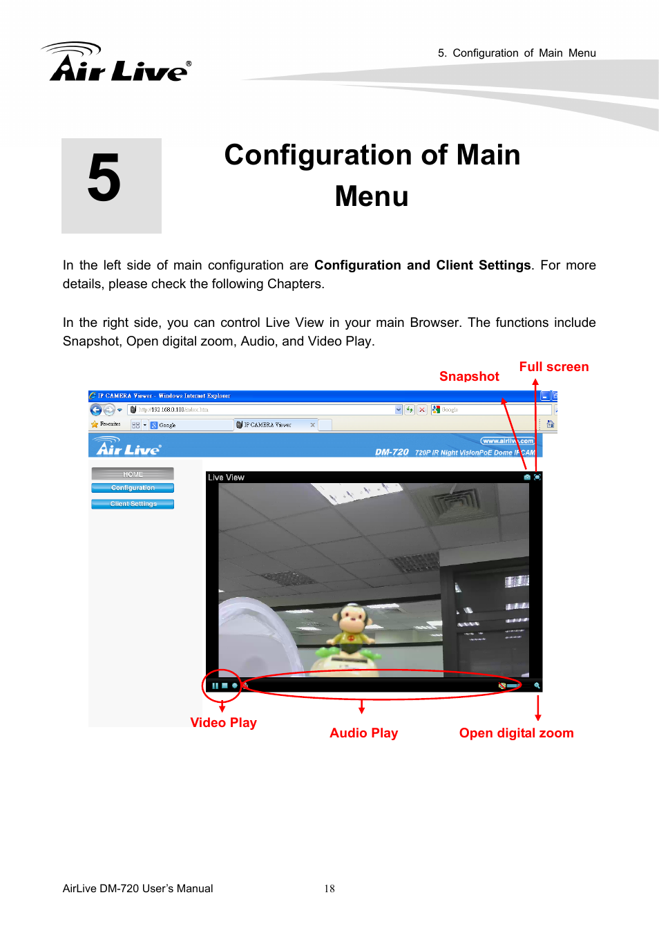 Configuration of main menu | AirLive DM-720 User Manual | Page 23 / 61