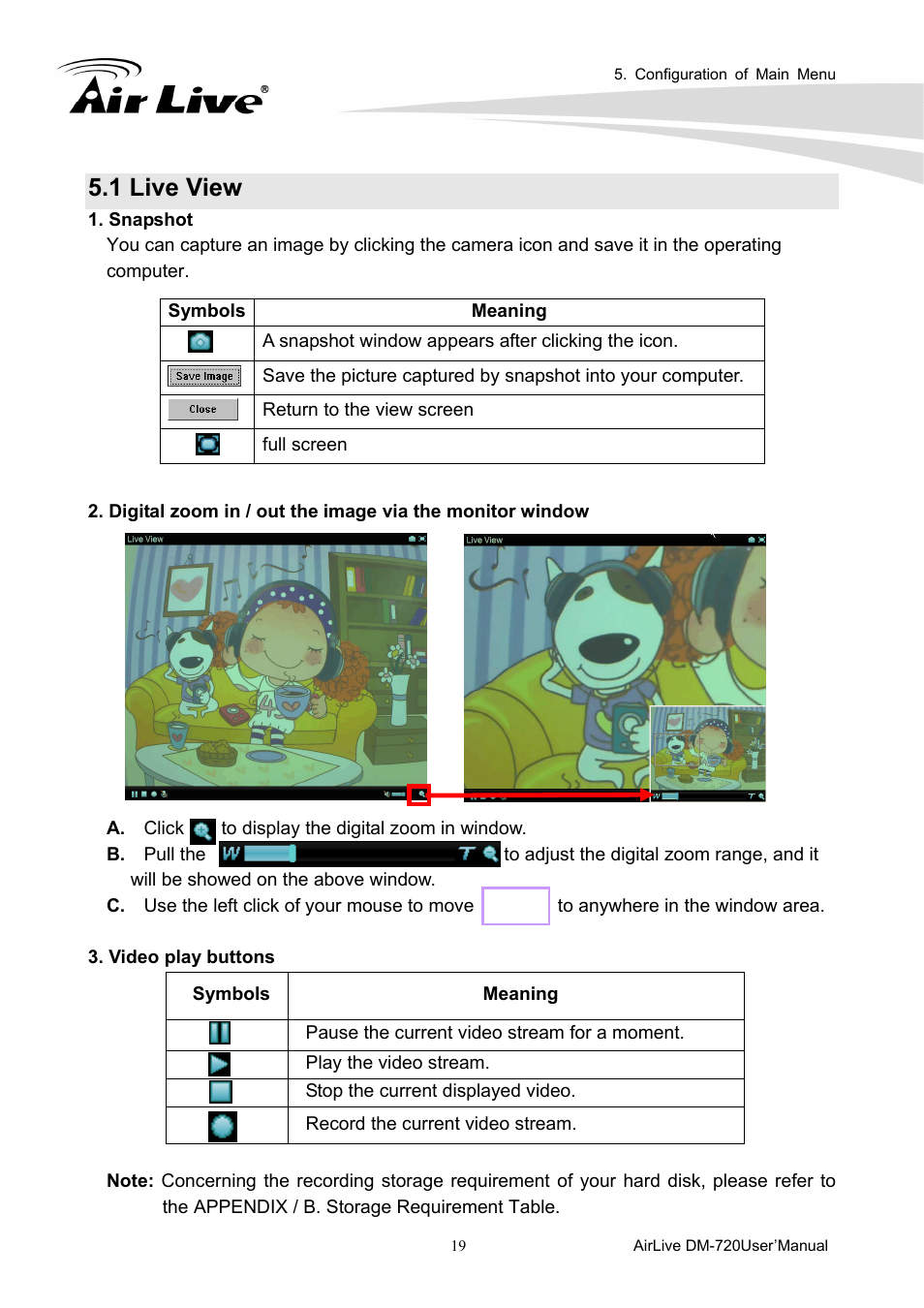 1 live view | AirLive DM-720 User Manual | Page 24 / 61