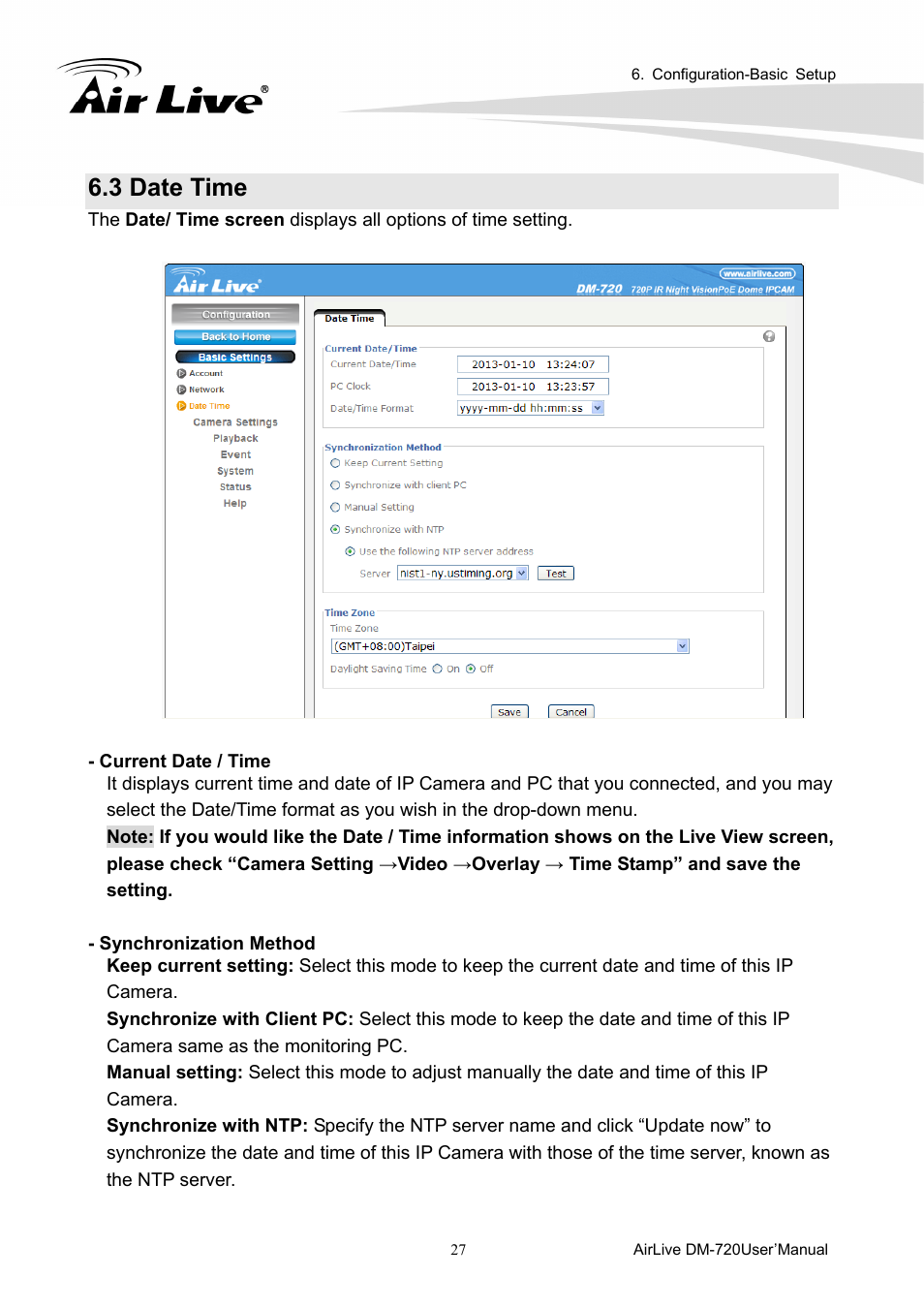 3 date time | AirLive DM-720 User Manual | Page 32 / 61