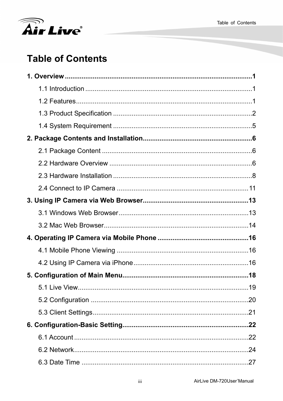 AirLive DM-720 User Manual | Page 4 / 61