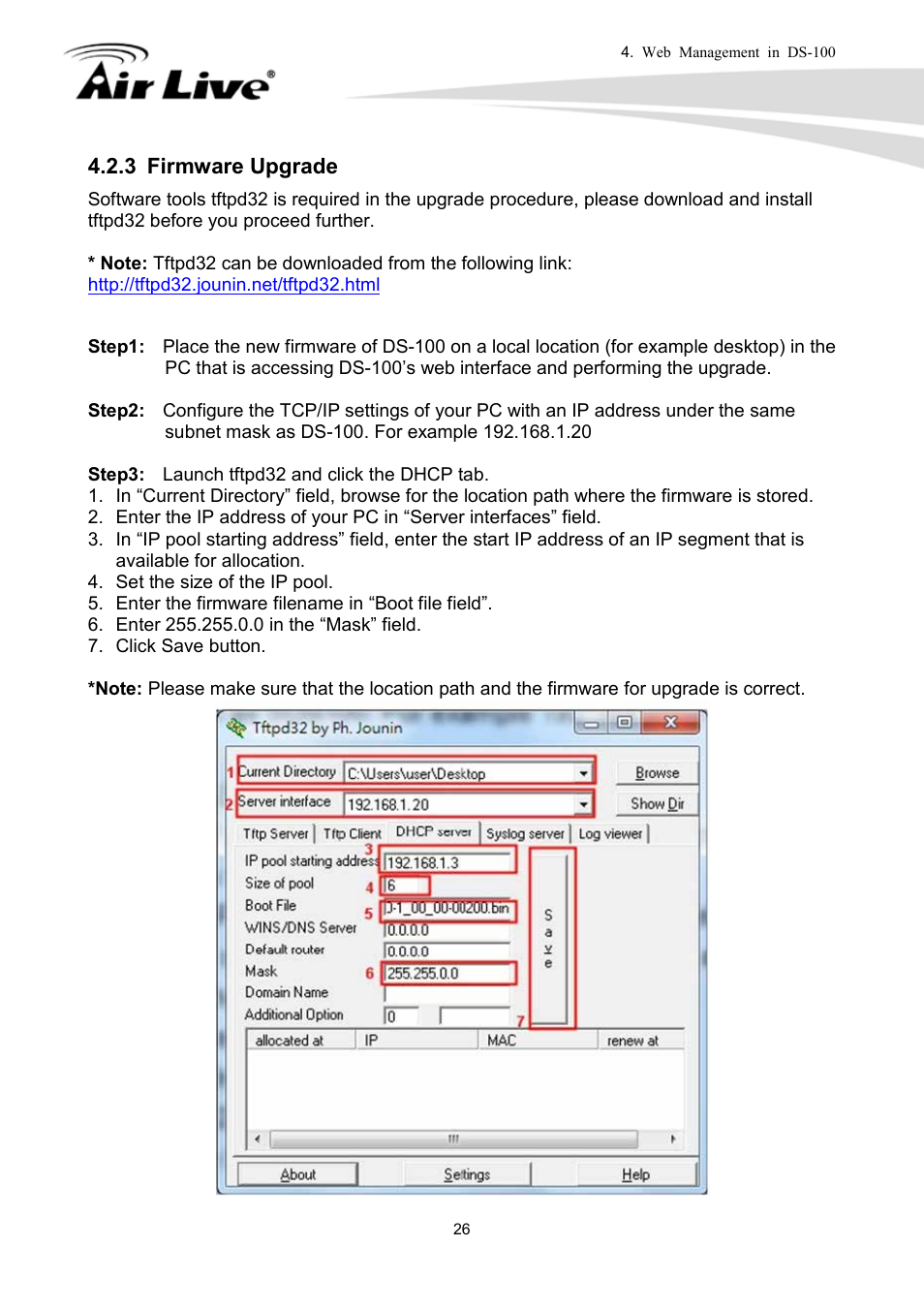 3 firmware upgrade | AirLive DS-100 User Manual | Page 28 / 34