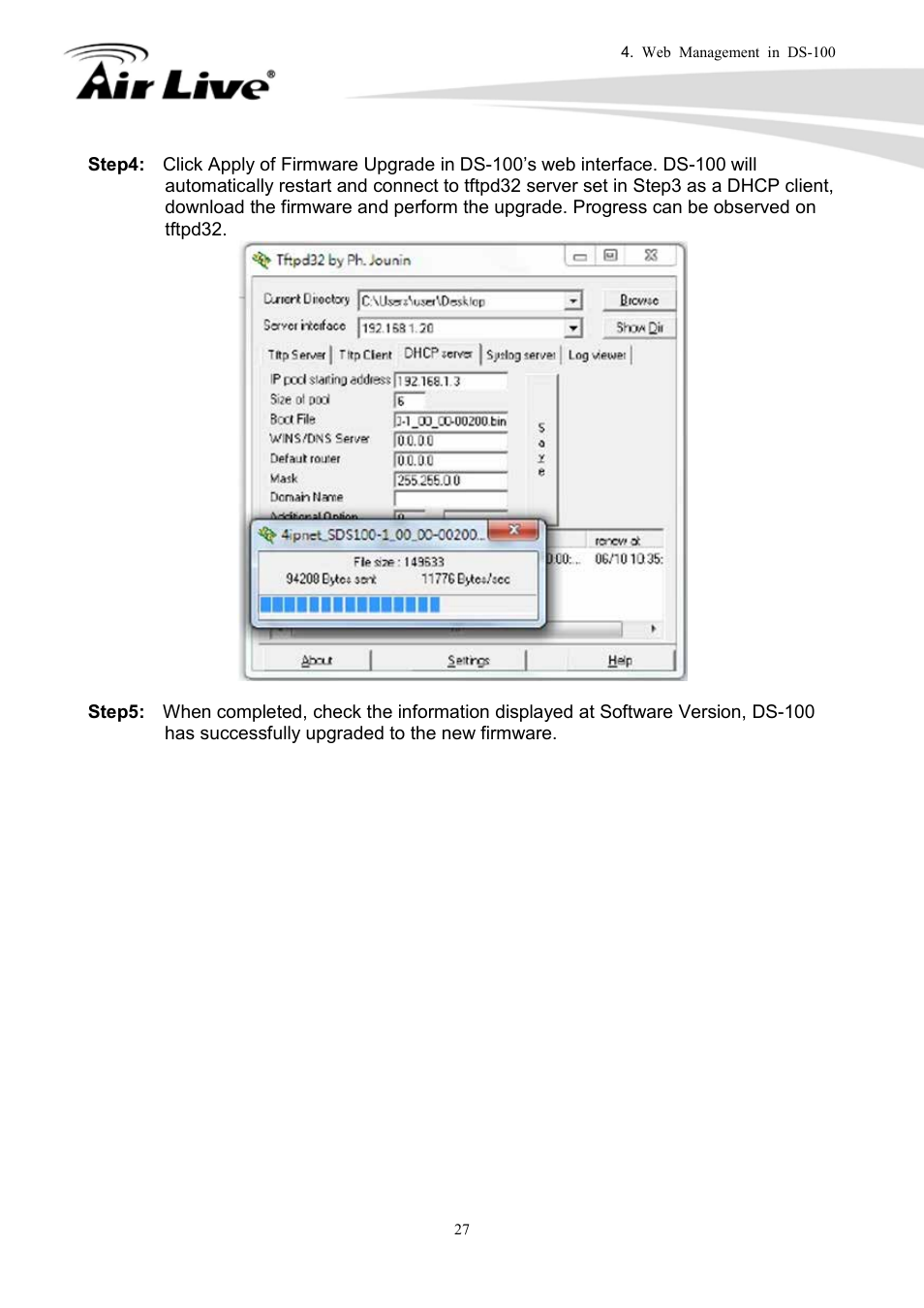 AirLive DS-100 User Manual | Page 29 / 34
